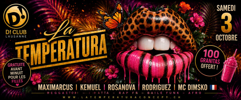 Affiche de l'événement LA TEMPERATURA, DJ set le 3 octobre 2026.