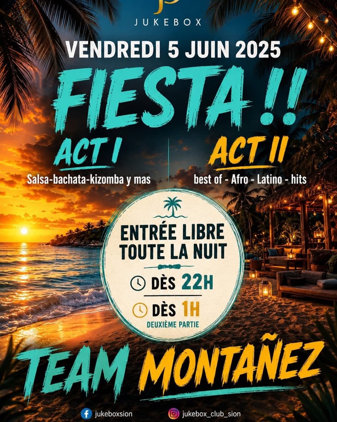 Affiche de l'événement LA FIESTA, DJ set le 5 juin 2026.