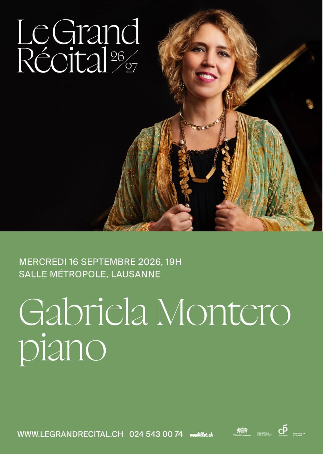 Affiche de l'événement Le Grand Récital – Gabriela Montero, Concert le 16 septembre 2026.