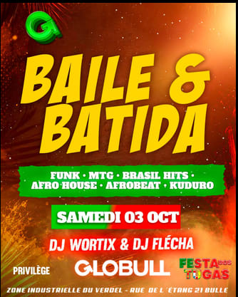 Affiche de l'événement BAILE & BATIDA, DJ set le 3 octobre 2026.