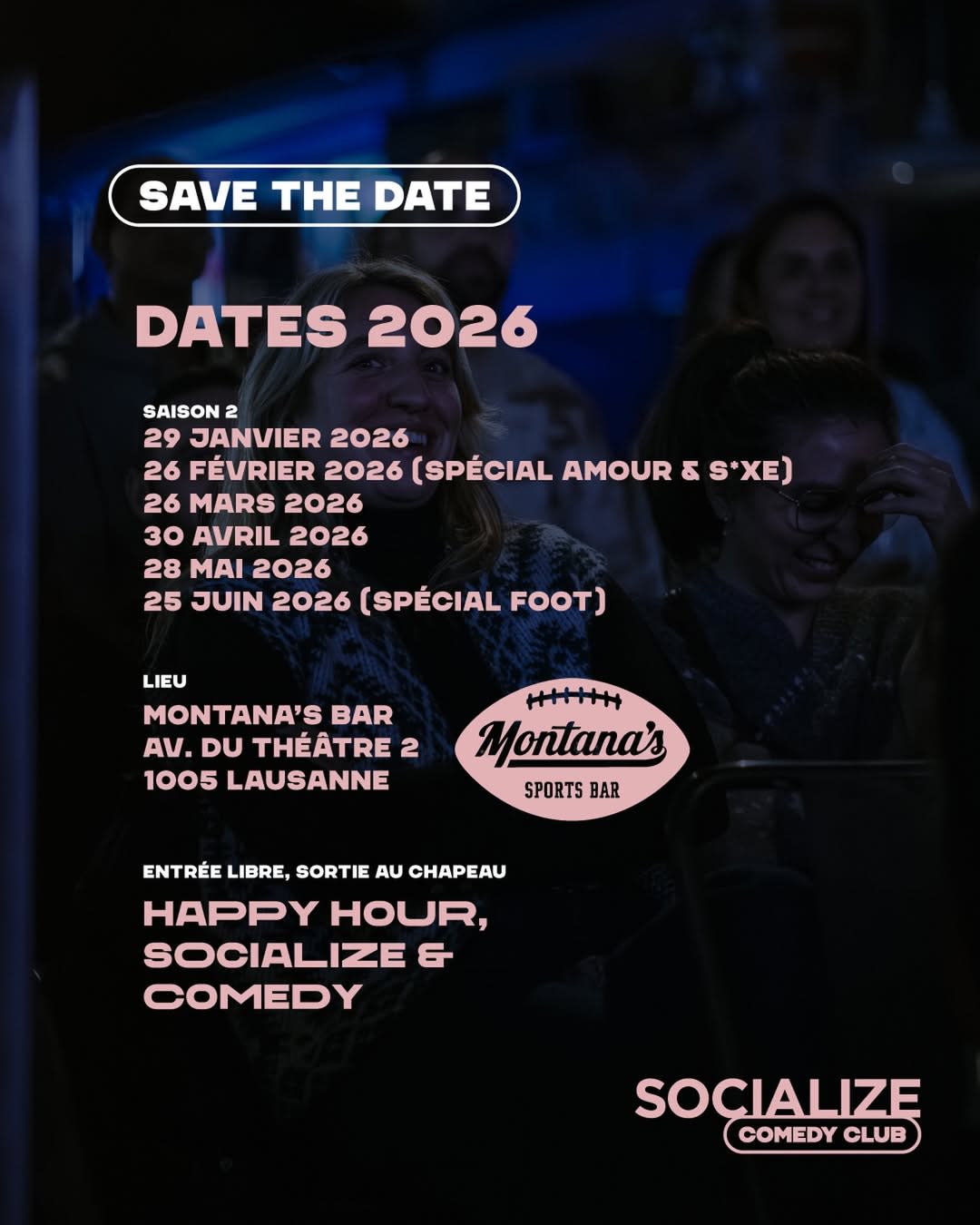 Affiche de l'événement Socialize Comedy Club - Agenda, Humour le 28 mai 2026.