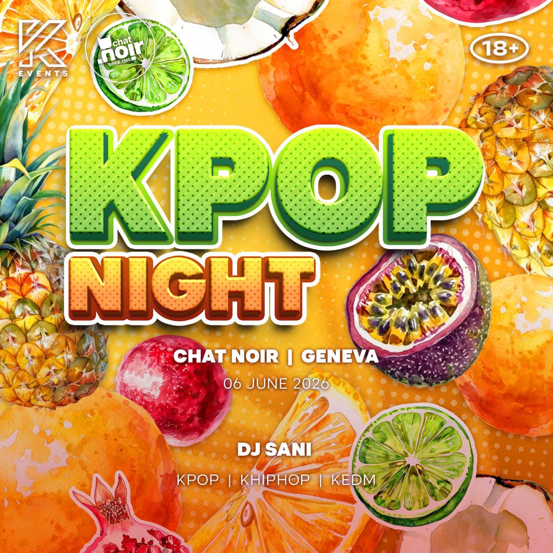 Affiche de l'événement K-POP NIGHT, DJ set le 6 juin 2026.