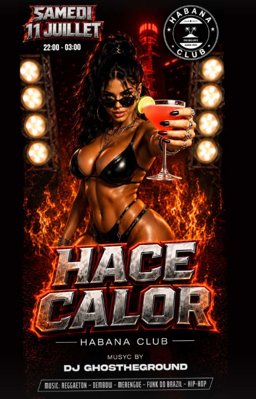 Affiche de l'événement HACE CALOR, DJ set le 11 juillet 2026.