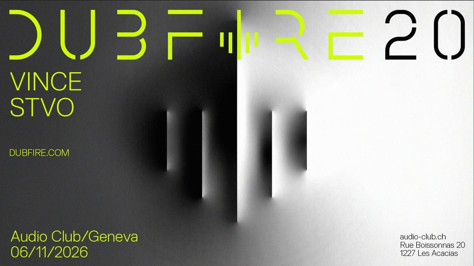 Affiche de l'événement DUBFIRE · VINCE · STVO, DJ set le 6 novembre 2026.
