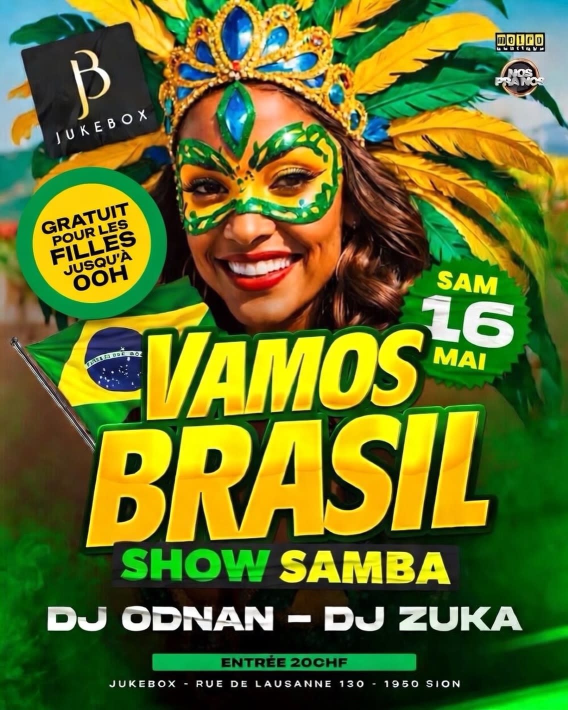 Affiche de l'événement VAMOS BRASIL, DJ set le 16 mai 2026.