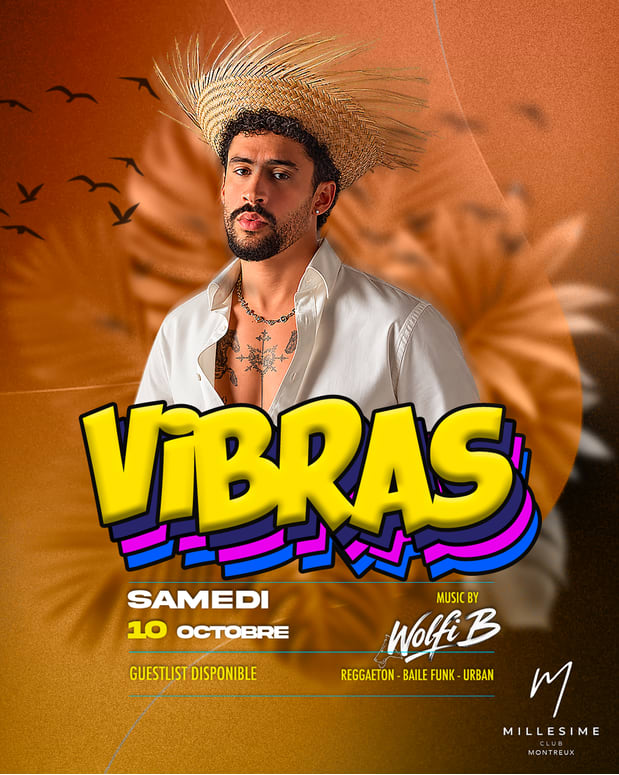 Affiche de l'événement VIBRAS, DJ set le 10 octobre 2026.