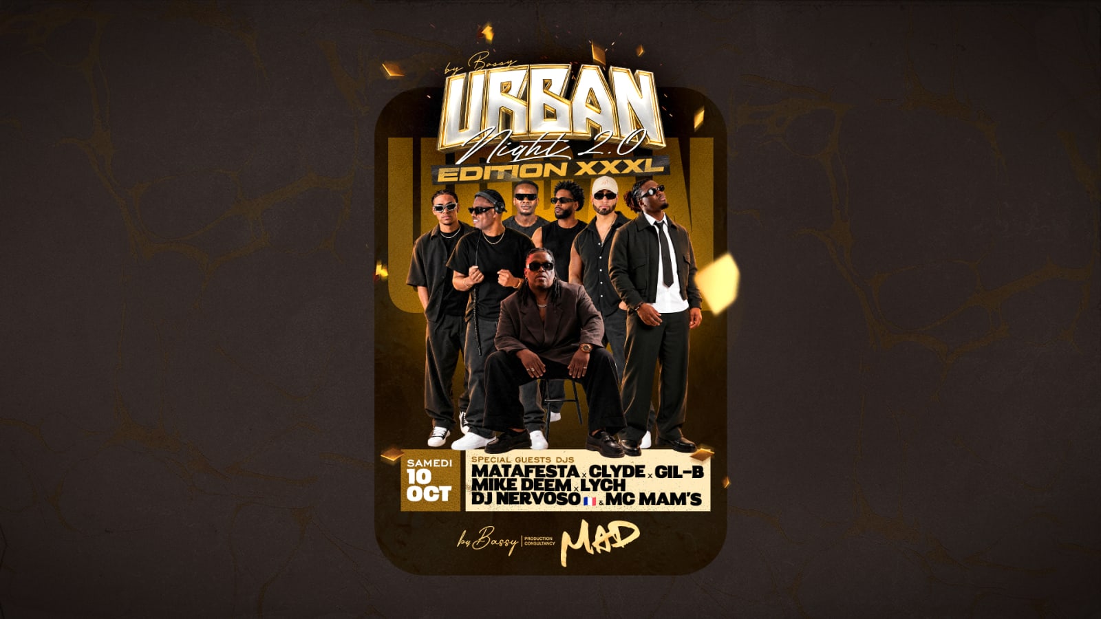 Affiche de l'événement Urban Night 2.0, DJ set le 10 octobre 2026.