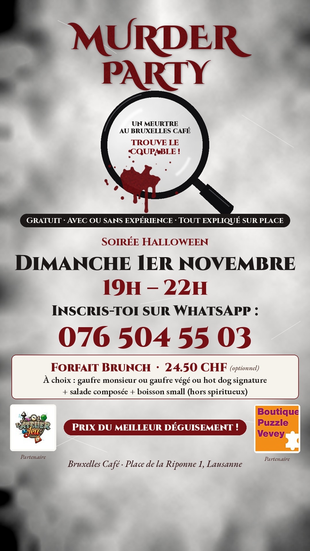 Affiche de l'événement Murder Party, Jeux  le 1 novembre 2026.