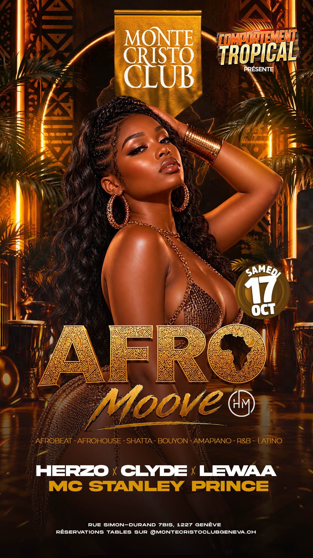 Affiche de l'événement AFRO MOOVE, DJ set le 17 octobre 2026.