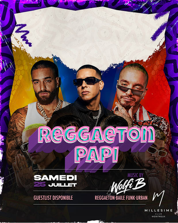 Affiche de l'événement REGGAETON Party, Soirée à thème le 25 juillet 2026.