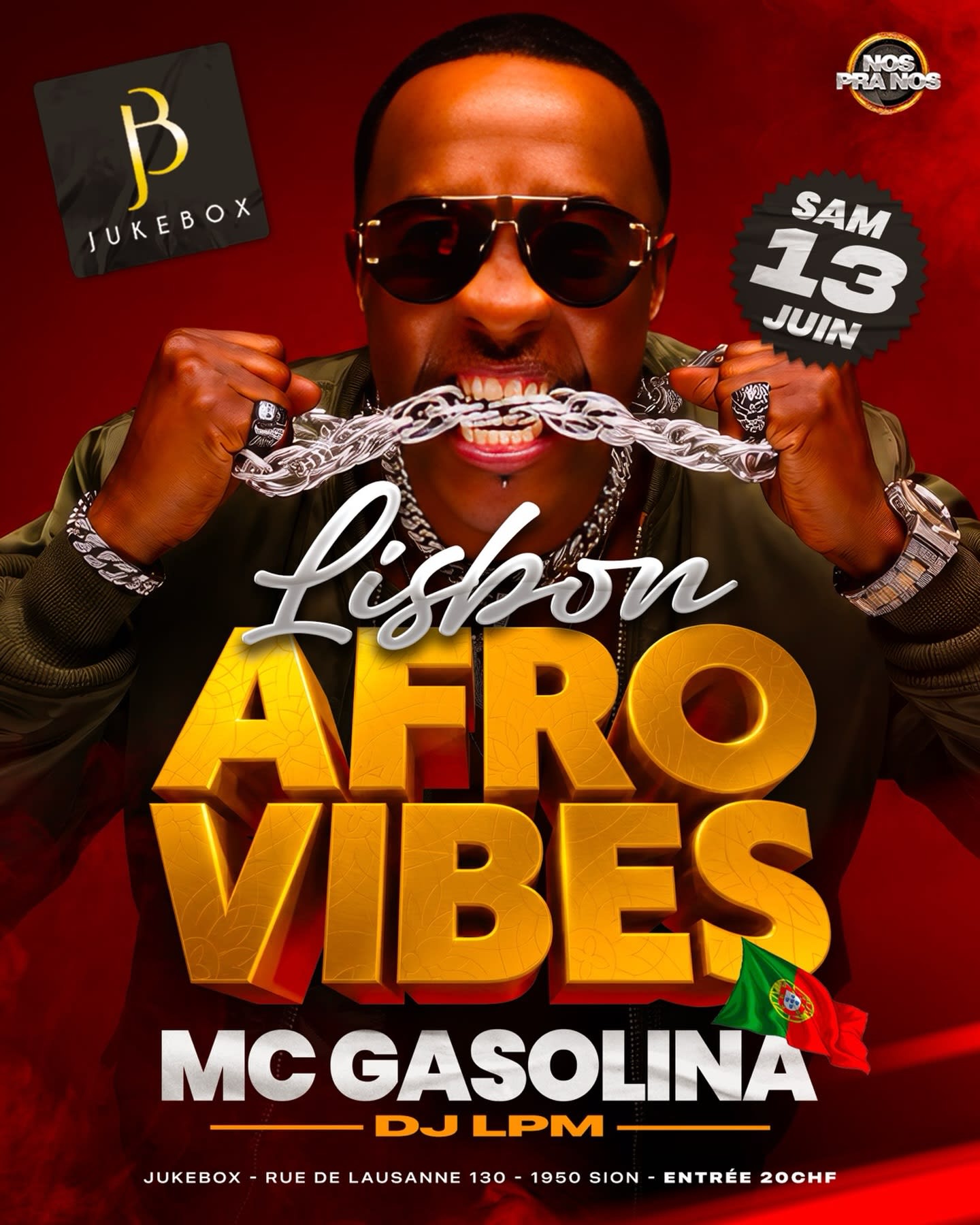Affiche de l'événement Lisbon Afro Vibes, DJ set le 13 juin 2026.