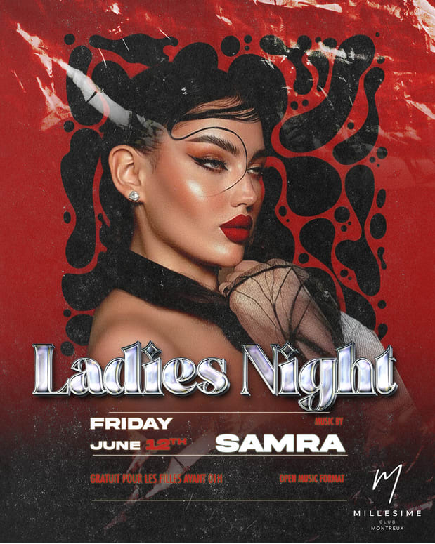 Affiche de l'événement LADIES NIGHT, Soirée à thème le 12 juin 2026.
