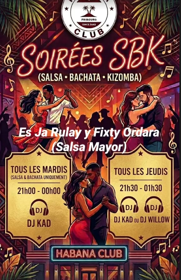 Affiche de l'événement SOIREE SBK, DJ set le 20 août 2026.