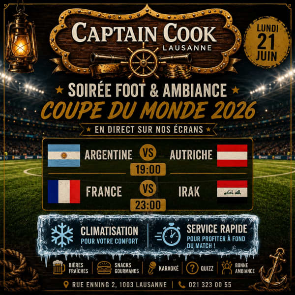 ❄️🌴 LA CHALEUR S’INSTALLE À LAUSANNE ? ON A CE QU’IL FAUT ! 🌴❄️ - Captain Cook, 1003 Lausanne