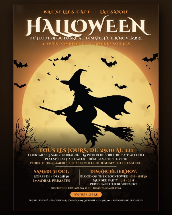 Halloween Party - Bruxelles Café, 1005 Lausanne