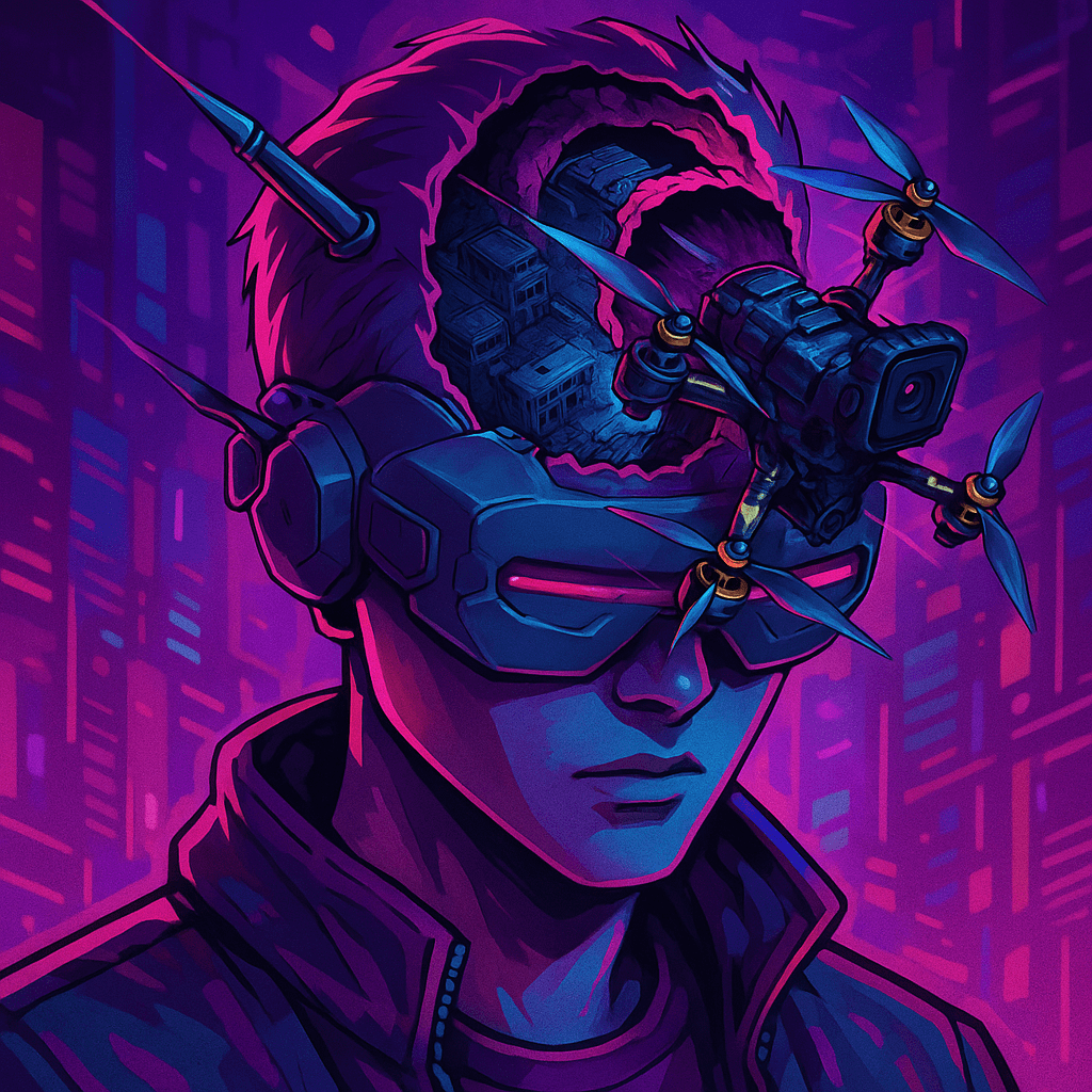 i want a image of a ummagawd demibot flying through a persons head, id like the