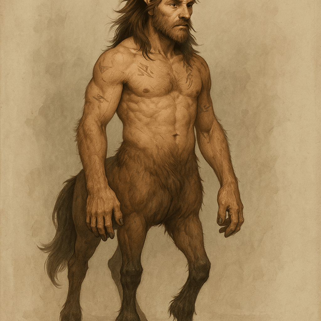 a man who had ponies in his ancestors
1. **Head & Face:**
- A human-li
