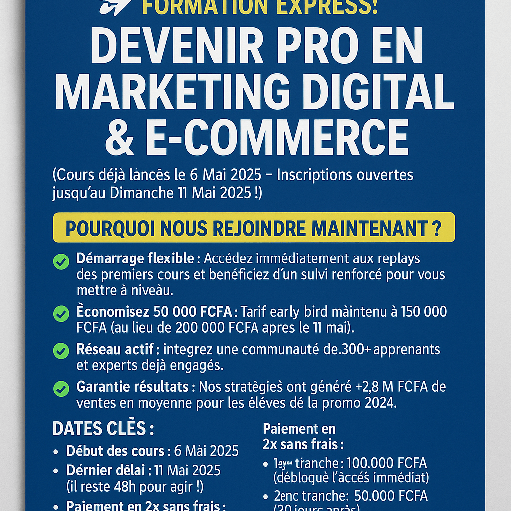 Extrais du texte suivant, les informations nécessaires pour une affiche (flyer)