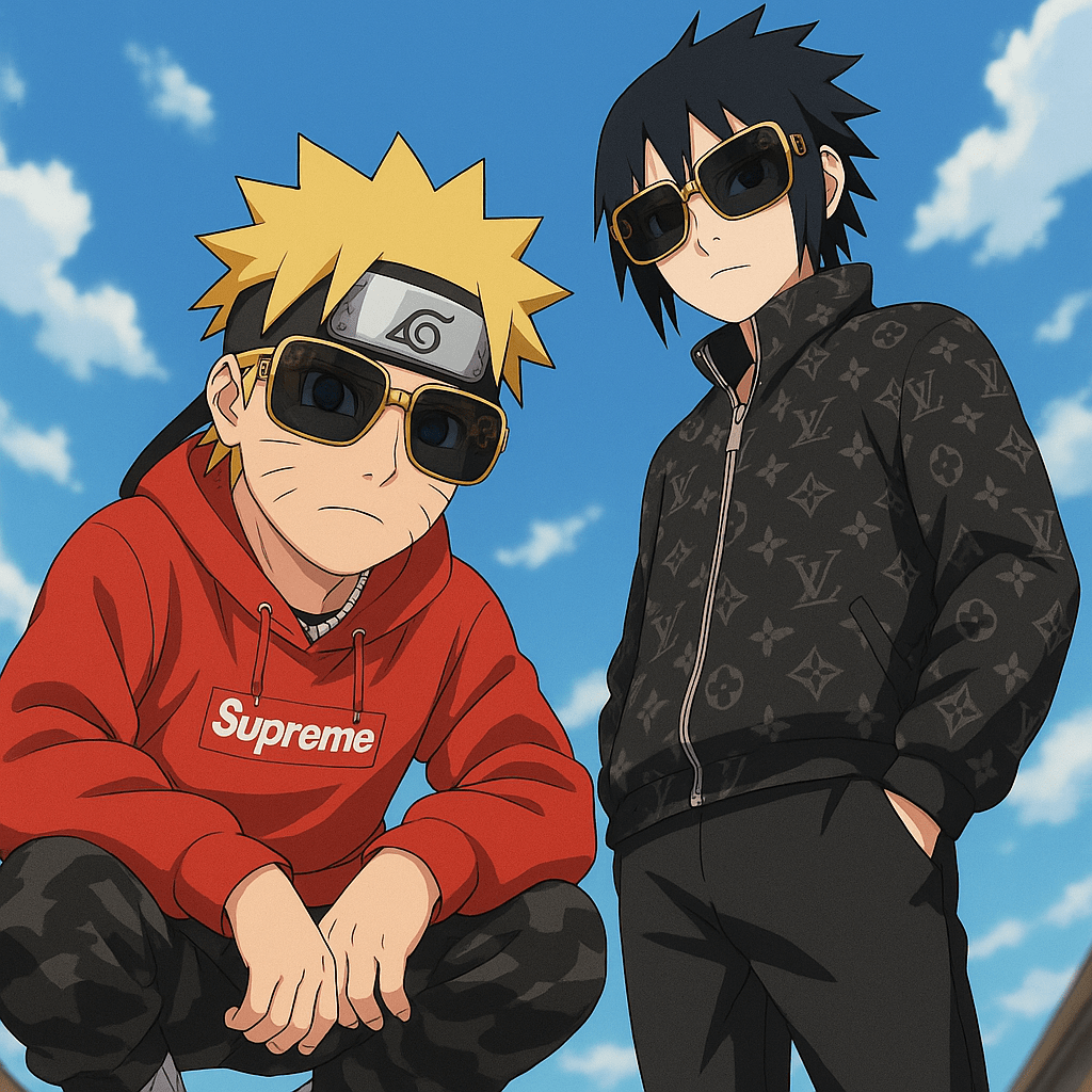 Rick Sanchez and Morty in rapper drip
They wear sunglasses of gucci. Naruto sho