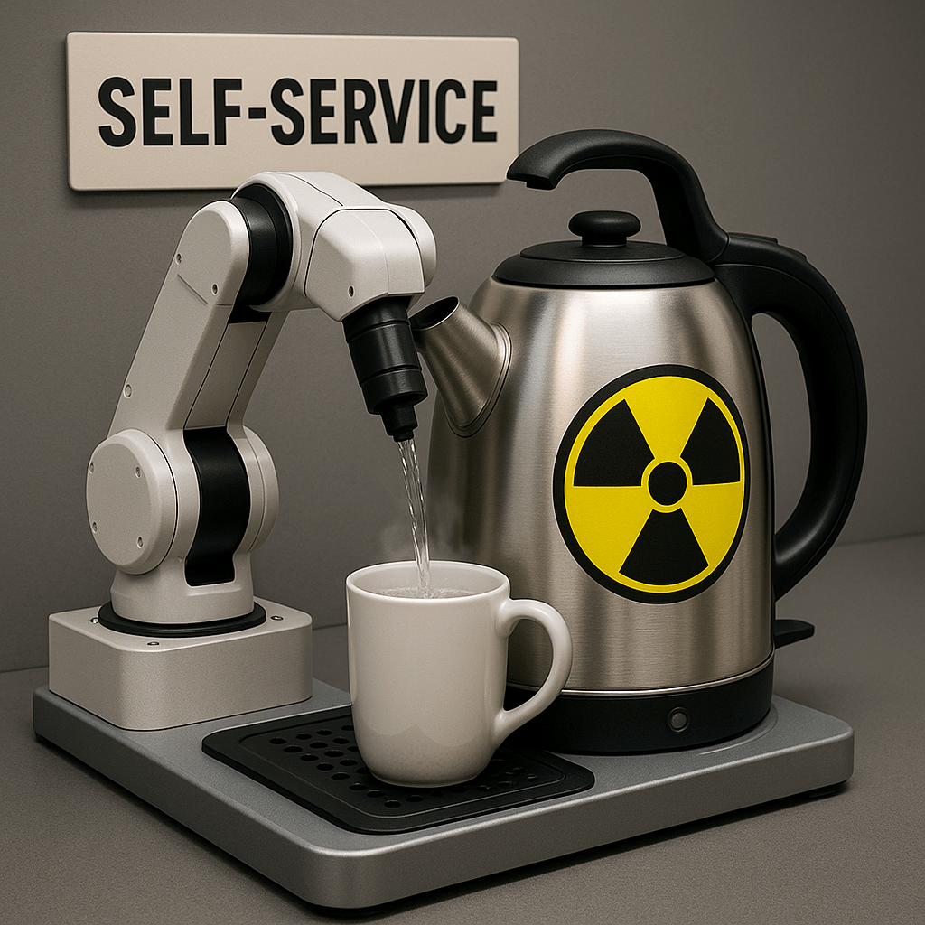 Create a self-service robotic kettle and there will be a radioactive marker in t