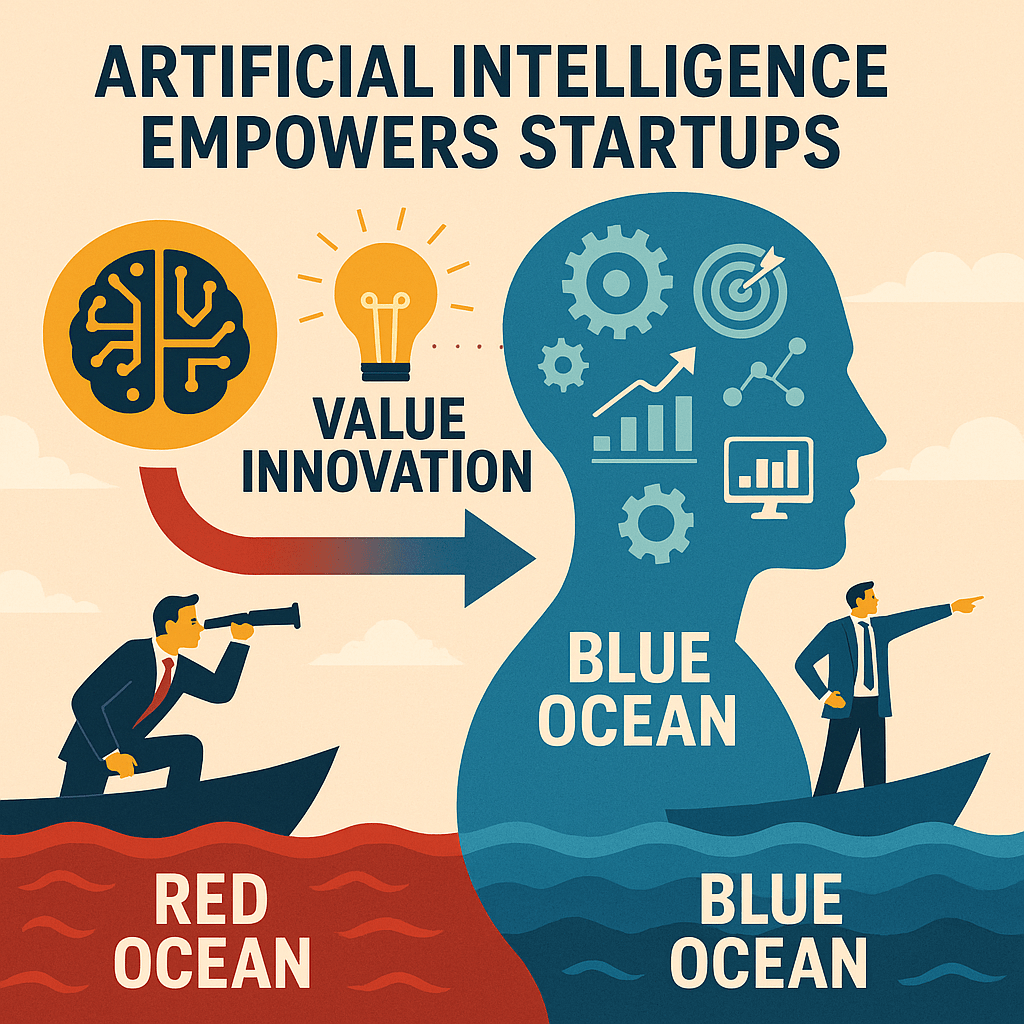Generate an image to represent this text. Artificial intelligence empowers start