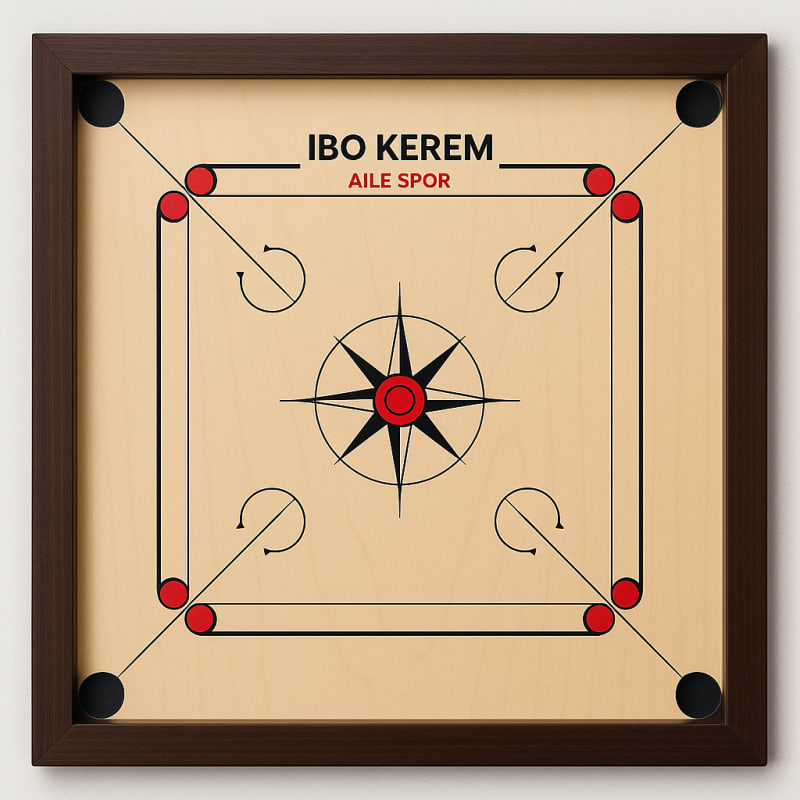 CARROM BOARD size middle, border 1.5 by 1.0 inch. Ply thickness 4 mm , standard.