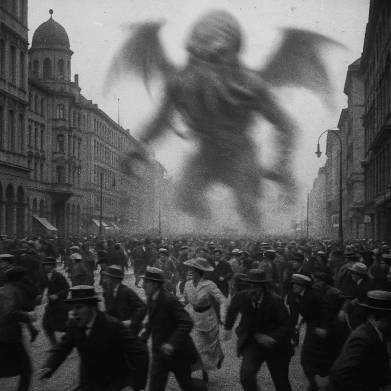 1914 black and white still of a crowded street in munich on a busy day in 1910s,