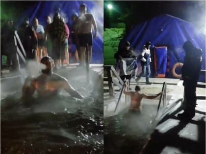 В Свободном, несмотря на сильный мороз, образовалась очередь к крещенской купели