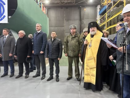 Архиепископ Лукиан освятил закладку большого гидрографического катера «Борис Давыдов»
