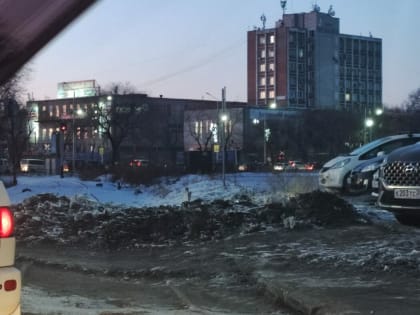 В час пик в Благовещенске поезд парализует движение между городом и микрорайоном