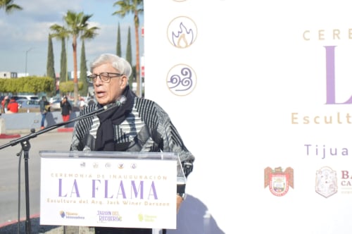 Inaugura Tijuana Innovadora escultura “La Flama” en Jardín del Recuerdo