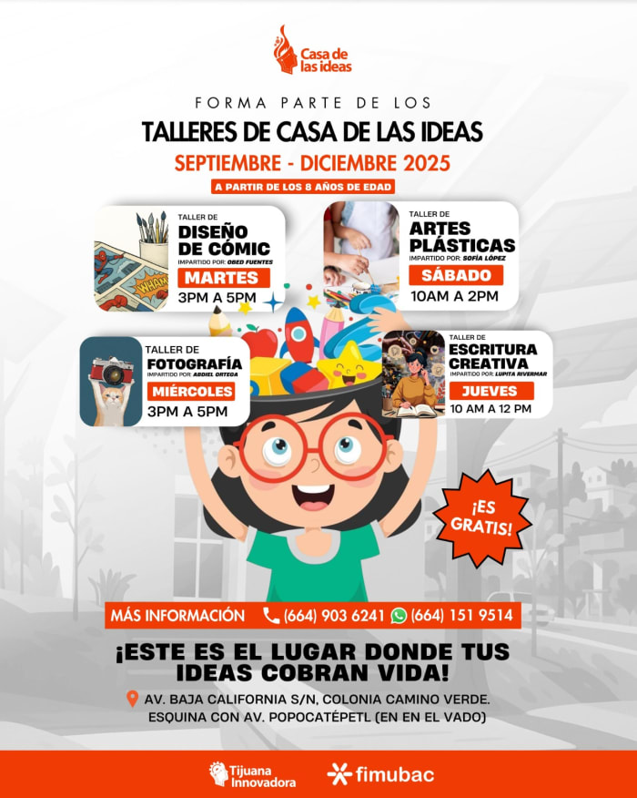 ¡Abre Casa de las Ideas inscripciones para últimos talleres de 2025!