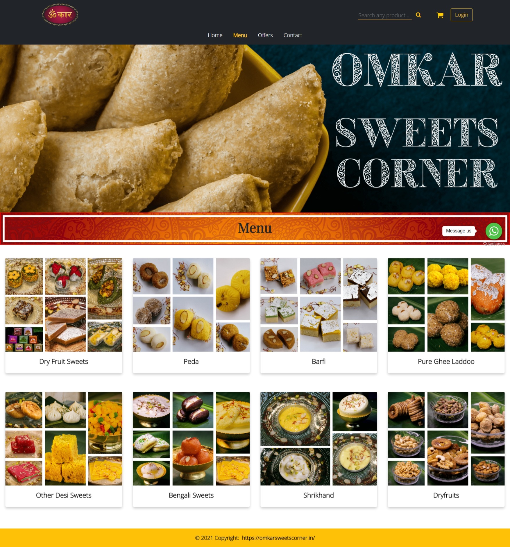 menu page