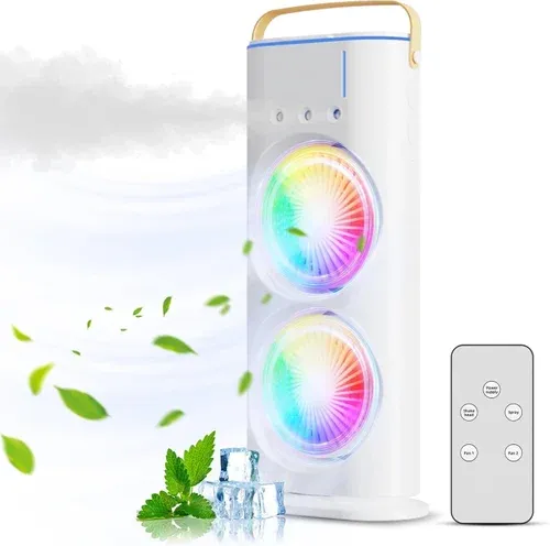 plastic double fan spray cooler with led & remote