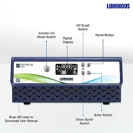 luminous optimus 1250+ 12v pure sine wave inverter for home ips & ups