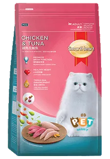 smart heart adult cat food chicken & tuna