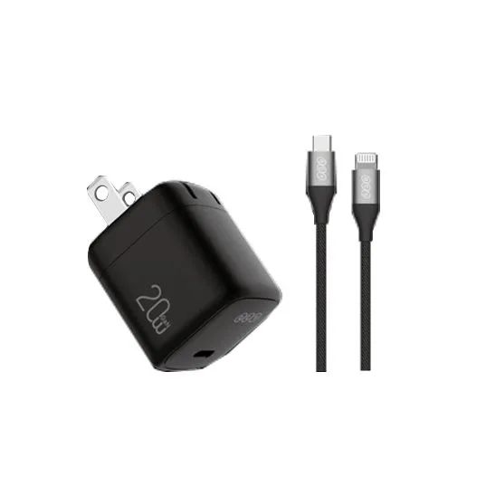 qcy 20w charger with cable set type-c to lightning (ck03-mg)
