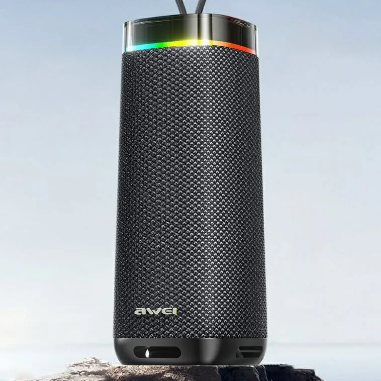 awei ka66 60w ipx7 waterproof bluetooth speaker with rgb lights