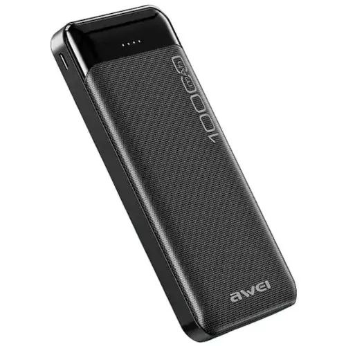 awei p37k 10000mah fast charging power bank- black color