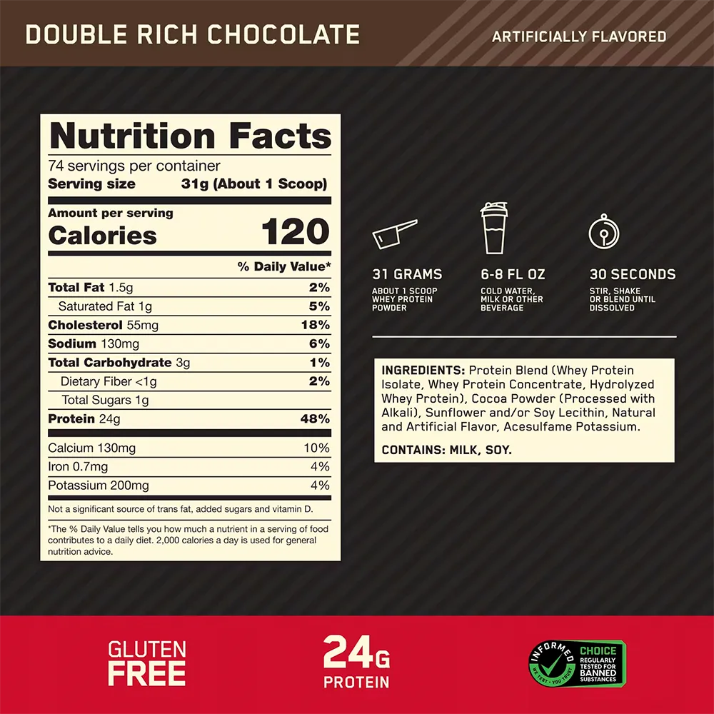 Optimum Nutrition Whey Protein in Nepal | Gold Standard | 5.5g BCAAs