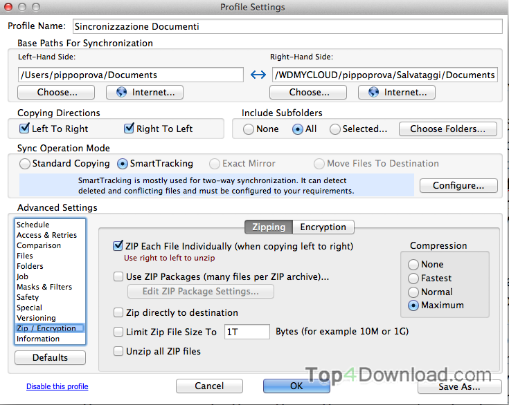 Syncovery for Mac screenshot