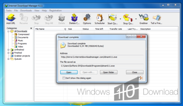 Internet Download Manager - Windows 10 Download