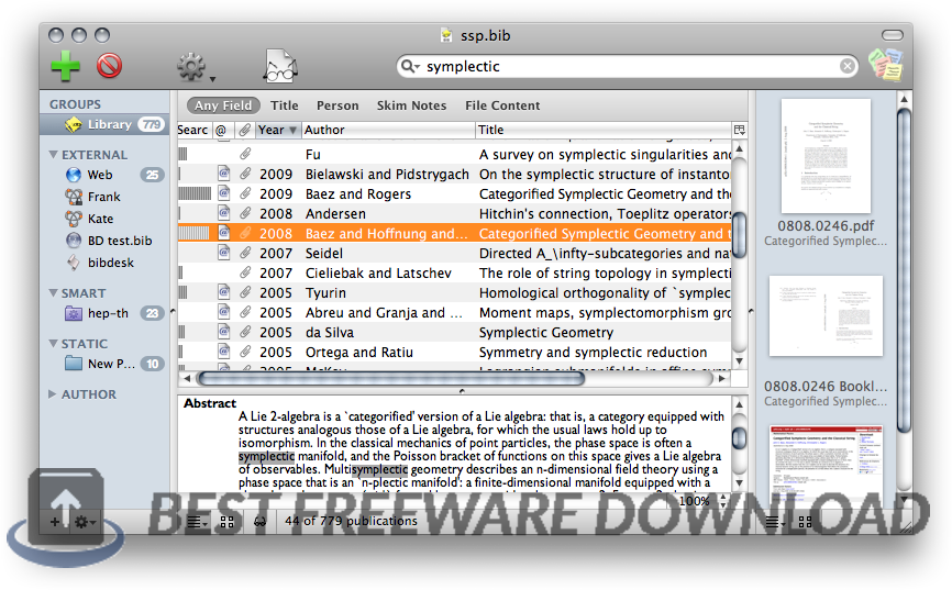 BibDesk for Mac OS X 1.7.5 full