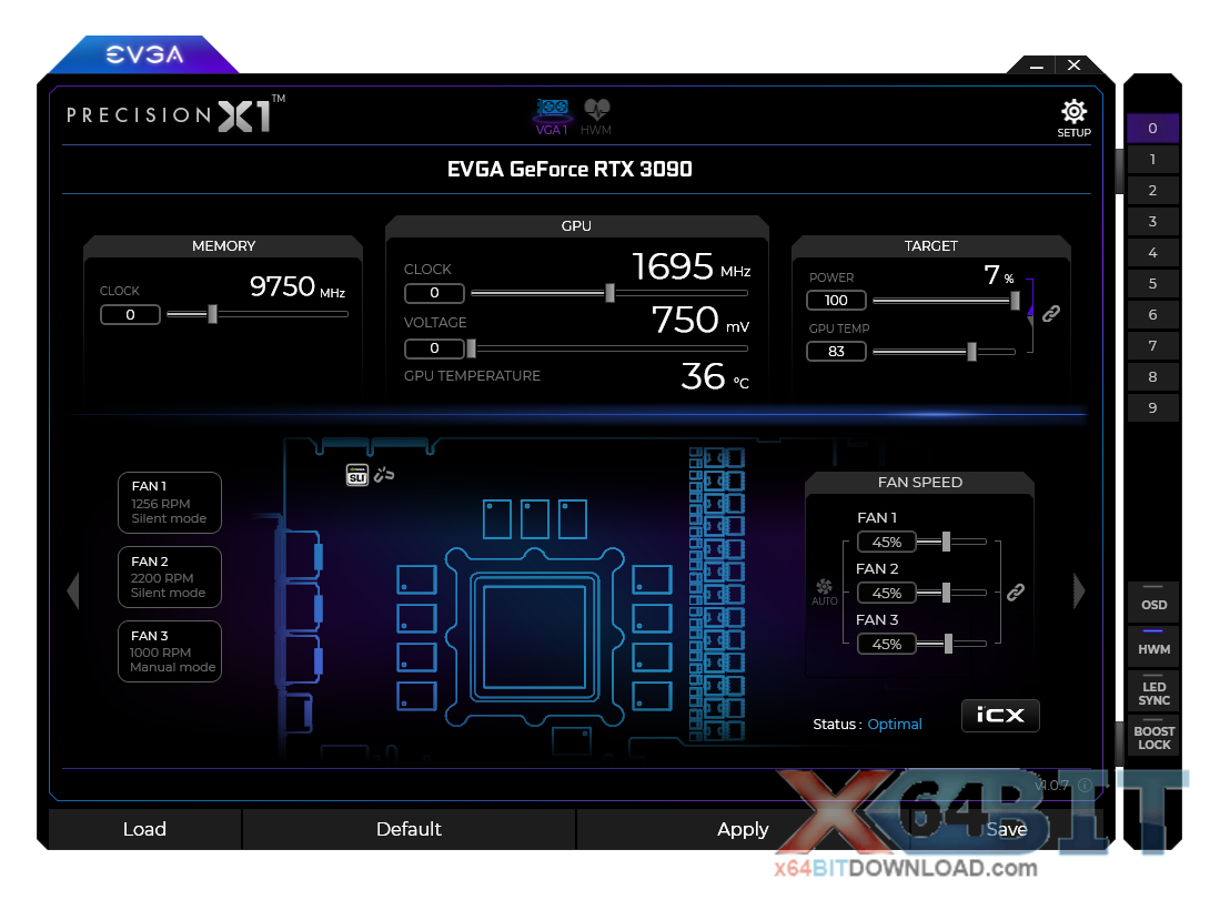 EVGA Precision X1 screenshot