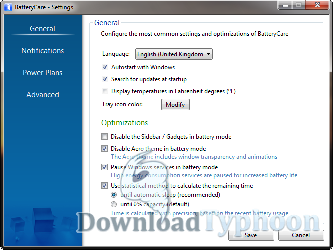 Portable BatteryCare 0.9.35.0 full Portable BatteryCare full screenshot