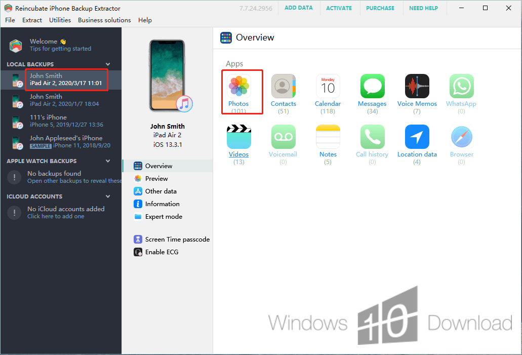Windows 10 iPhone Backup Extractor full