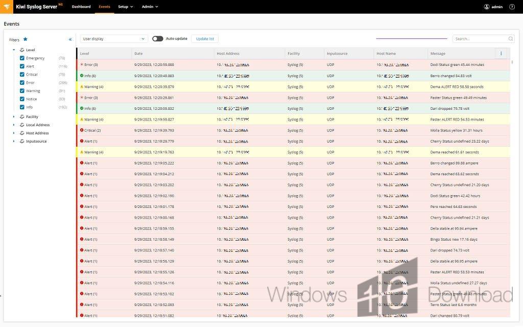 Windows 10 Kiwi Syslog Server full