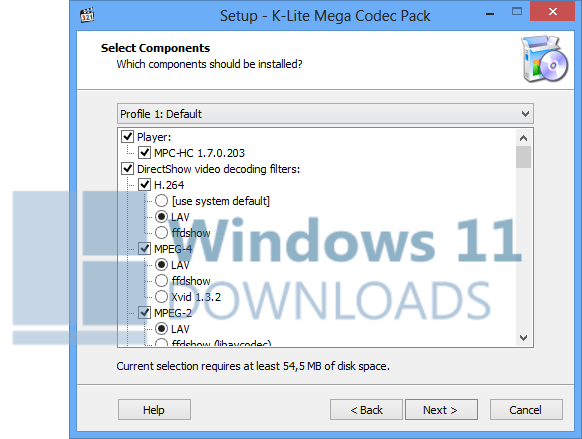 K-Lite Codec Pack (Standard) Windows 11 download