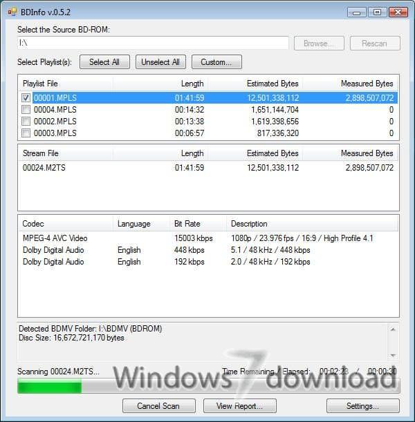 Windows 7 BDInfo 0.7.5.5 full