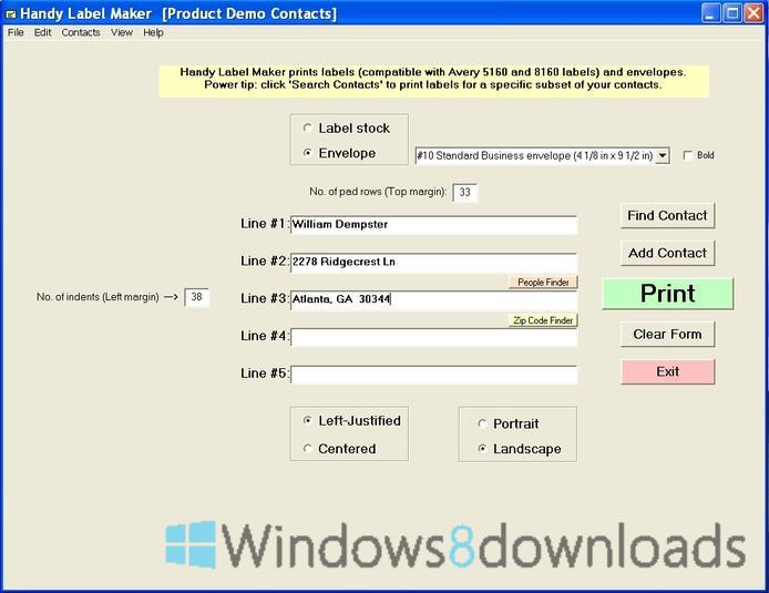 Windows 8 Handy Label Maker full